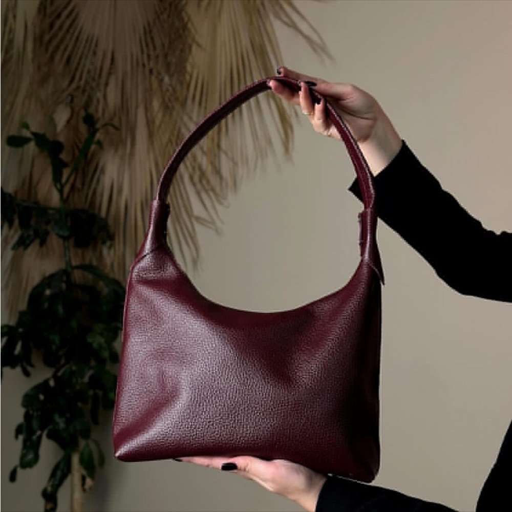 Burgundy Leather Shoulder Bag, oxblood